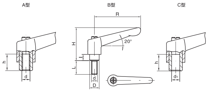 HY8310.12-7可調位緊定手柄結構圖