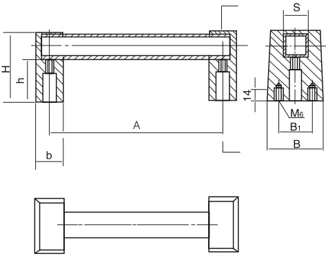 方形長拉手結(jié)構(gòu)圖